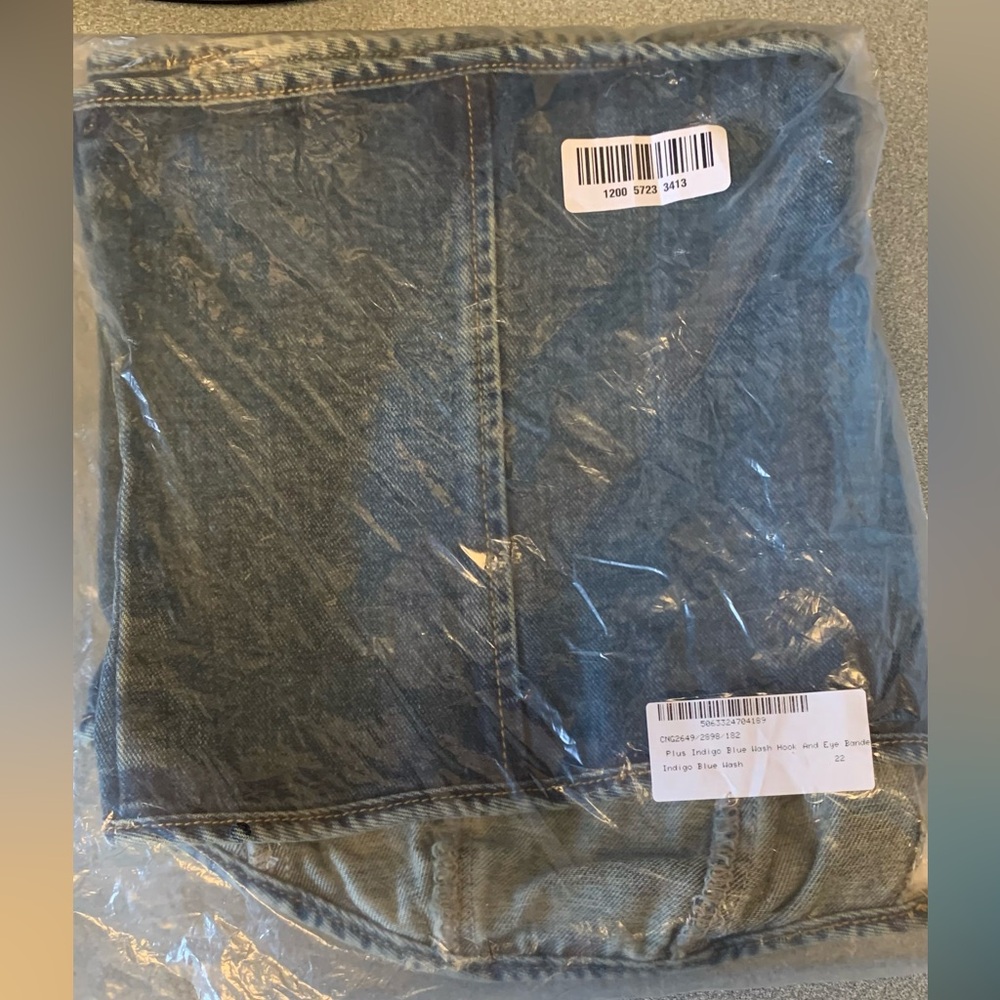 Indigo Blue Denim Bandeau Top - Picture 3 of 10